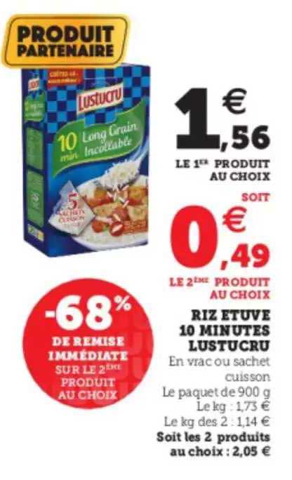 riz étuvé 10 minutes lustucru