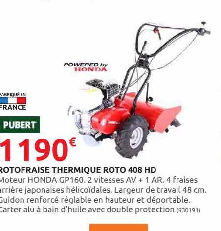 rotofraise thermique roto 408 hd pubert powered by honda