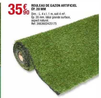 rouleau de gazon artificiel ép. 20 mm