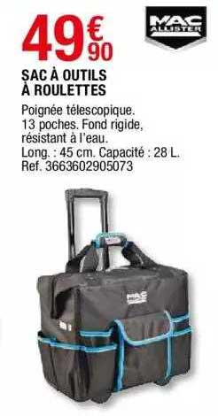 sac à outils à roulettes mac allister