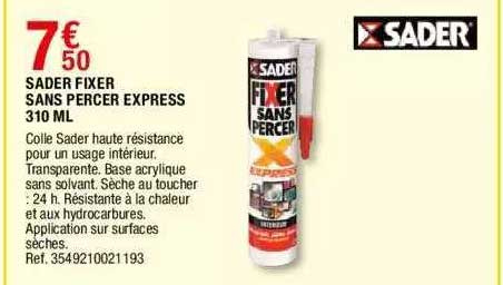 sader fixer sans percer express 310 ml sader