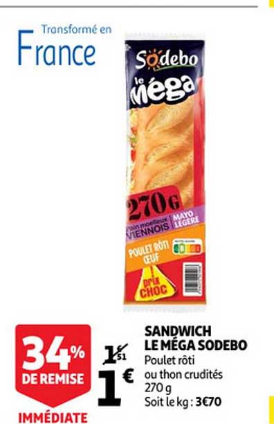 Sandwich Le Méga Sodebo