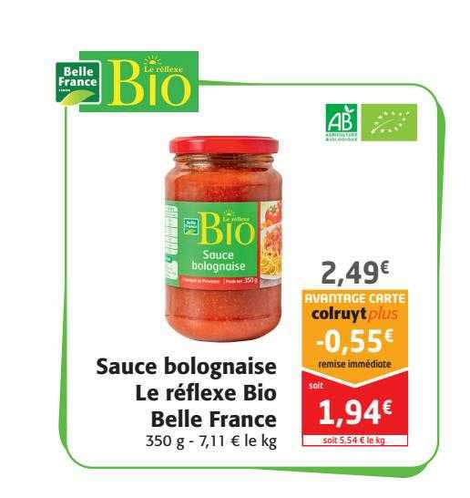 sauce bolognaise le réflexe bio belle france