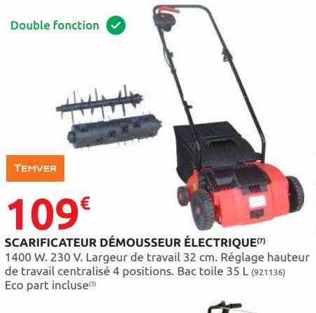Scarificateur Démousseur électrique Temver