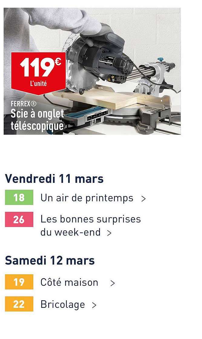 Scie à Onglet Télescopique Ferrex