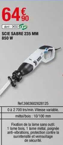 scie sabre 232 mm 850 w
