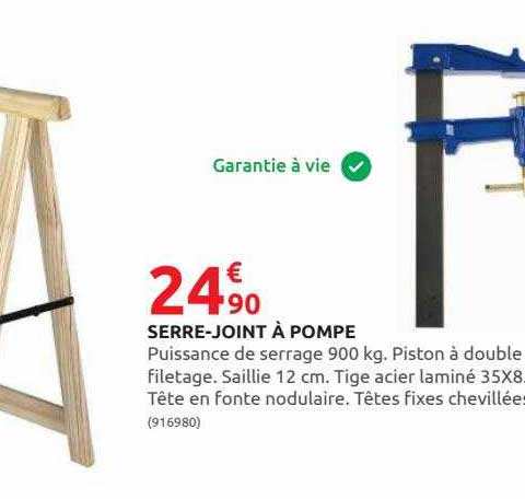 serre-joint à pompe
