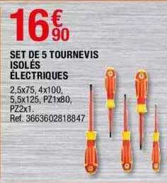 set de 5 tournevis isolés électriques