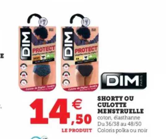 shorty ou culotte menstruelle dim