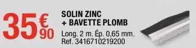 solin zinc + bavette plomb