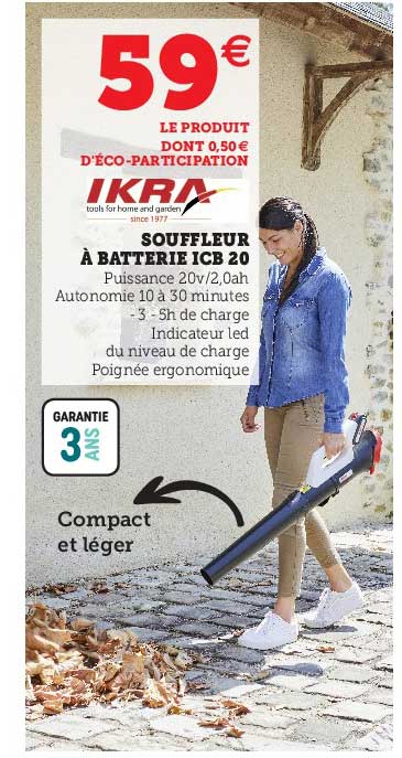 souffleur à batterie icb 20 ikra