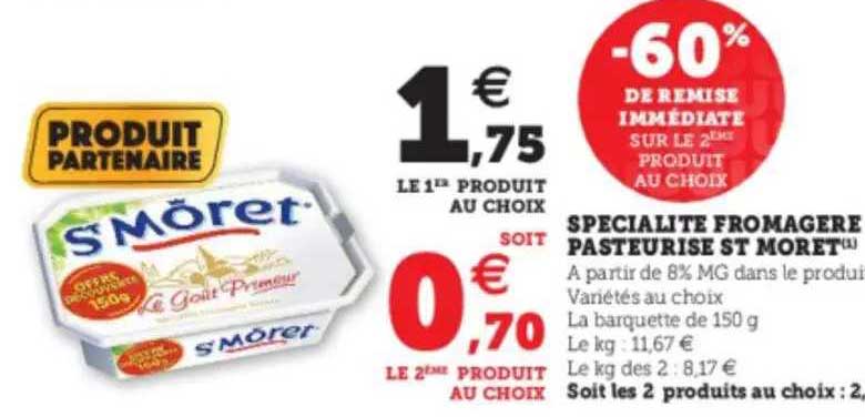 spécialité fromagère pasteurisé st môret