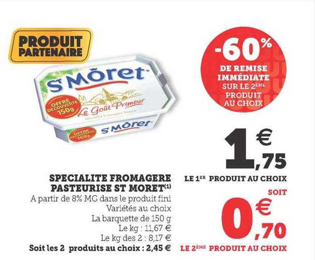 spécialité fromagère pasteurisé st môret