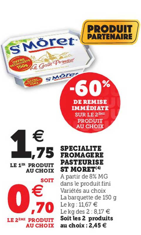 spécialité fromagère pasteurisé st môret