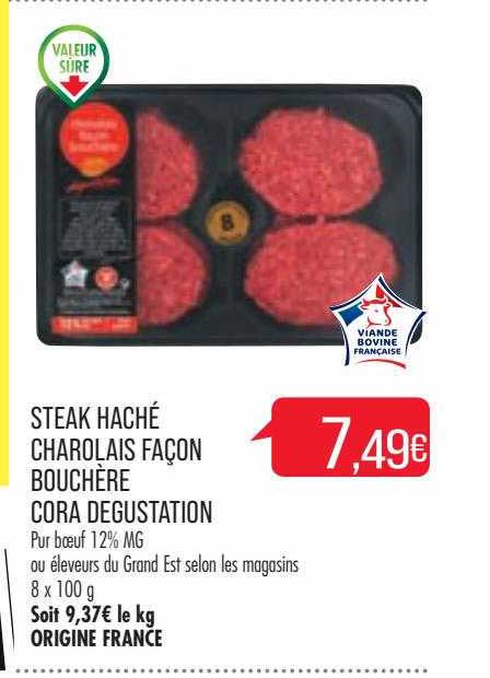 steak haché charolais façon bouchère cora dégustation