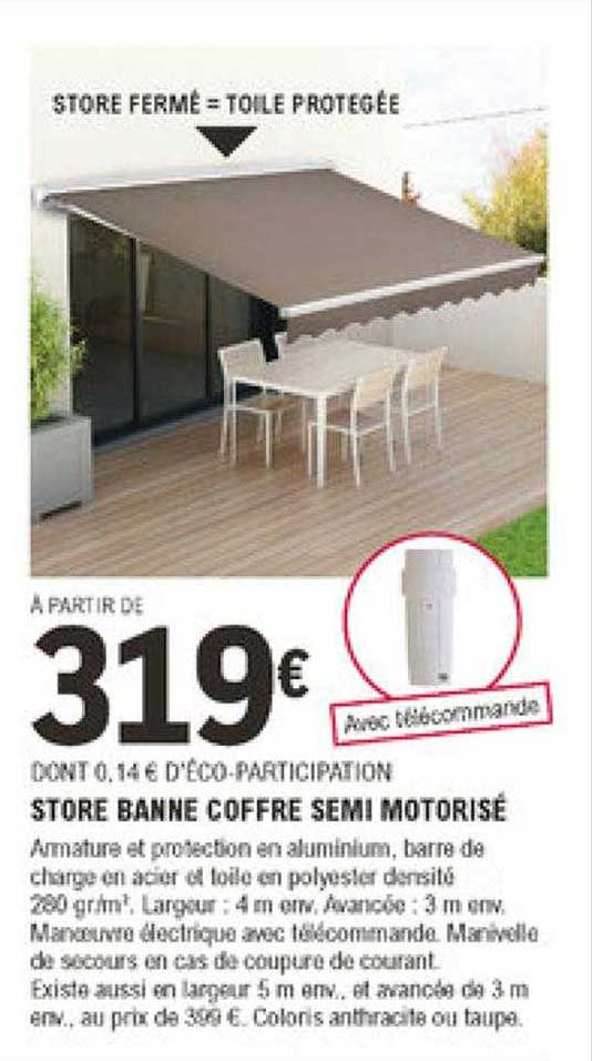 Store Banne Coffre Semi Motorisé