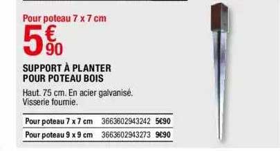 support à planter pour poteau bois