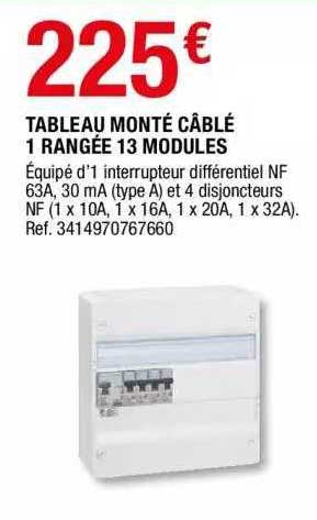 tableau monté câblé 1 rangée 13 modules