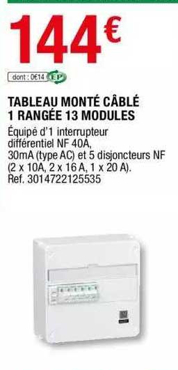 tableau monté câblé 1 rangée 13 modules