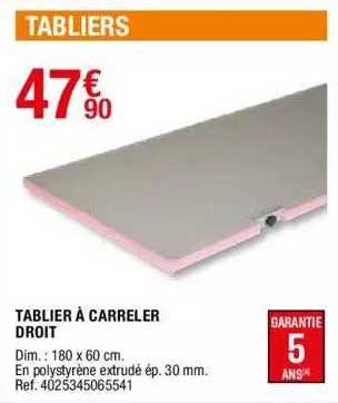 tablier à carreler droit