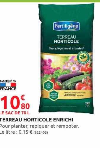 terreau horticole enrichi fertiligène