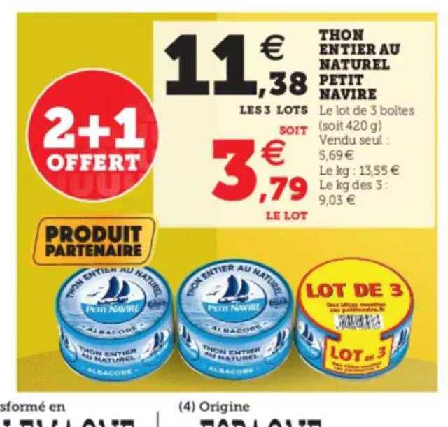 Thon Entier Au Naturel Petit Navire