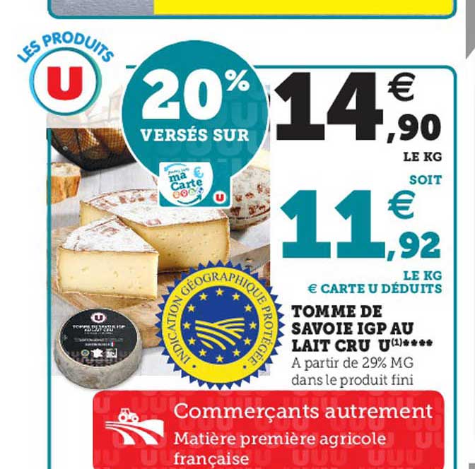 Tomme De Savoie Igp Au Lait Cru U