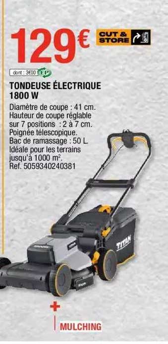 Tondeuse électrique 1800 W Titan
