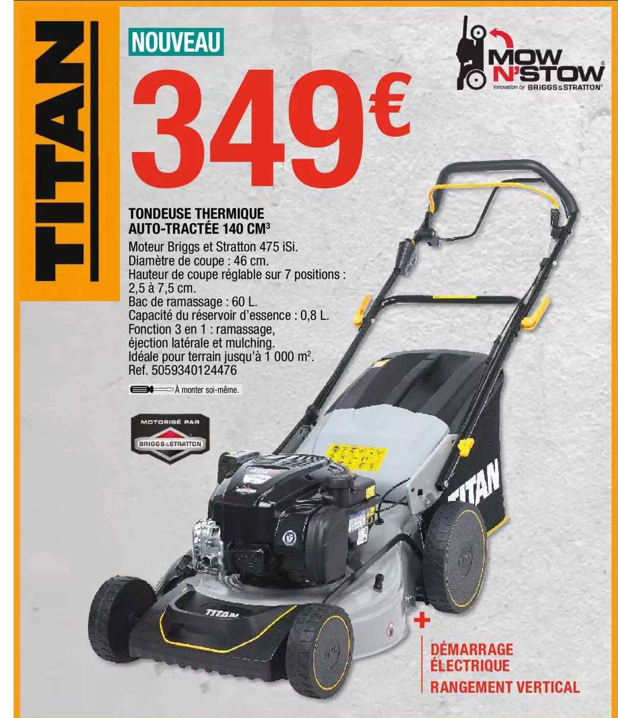 tondeuse thermique auto-tractée 140 cm3