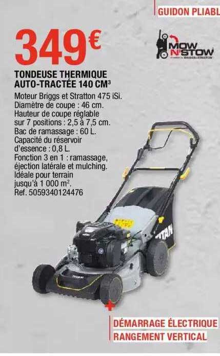 tondeuse thermique auto-tractée 140 cm3