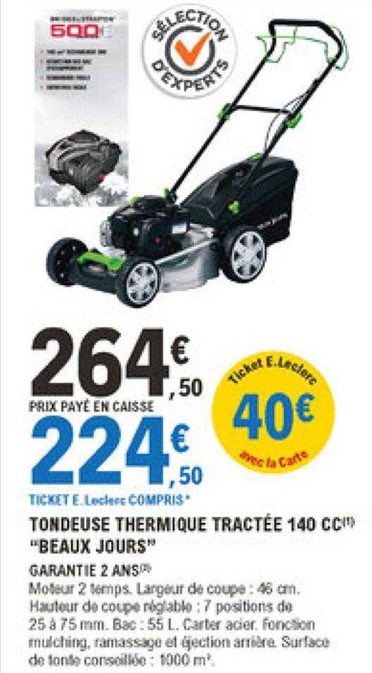 tondeuse thermique tractée 140 cc "beaux jours"