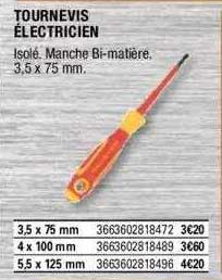 tournevis électricien