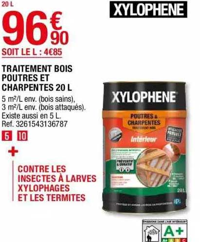 traitement bois poutres et charpentes 20 l xylophène