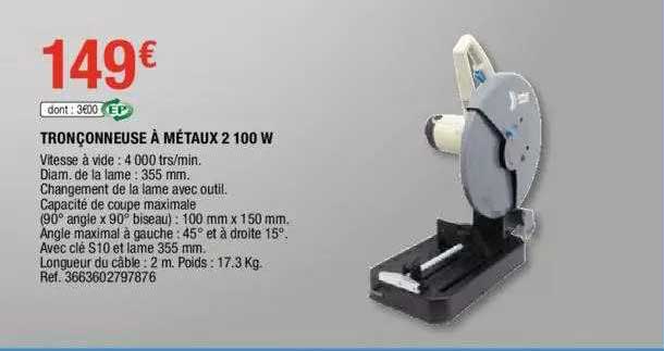 tronçonneuse à métaux 2100 w
