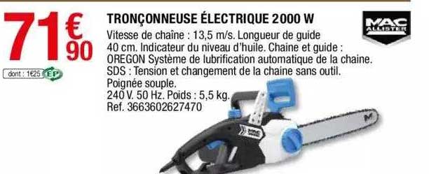 tronçonneuse électrique 200 w mac allister
