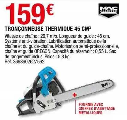 tronçonneuse thermique 45 cm3 mac allister