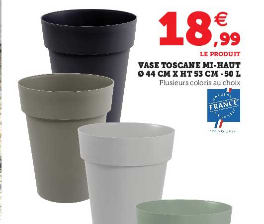 vase toscane mi-haut ø 44 cm x 53 cm - 50 l