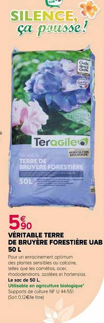 véritable terre de bruyère forestière uab