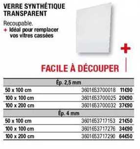 Verre Synthétique Transparent