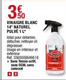 Vinaigre Blanc 14° Naturel Pulvé 1 L