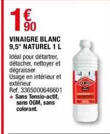 vinaigre blanc 9,5° naturel 1 l