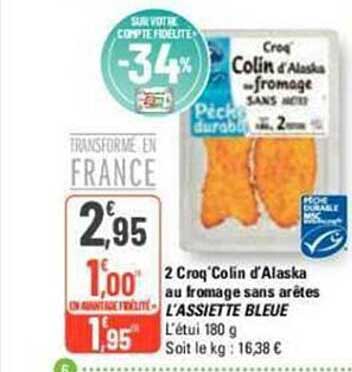 2 croq colin d'alask au fromage sans arêtes l'assiette bleue