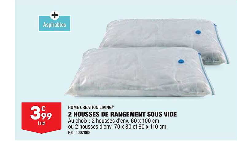 2 housses de rangement sous vide home creation living