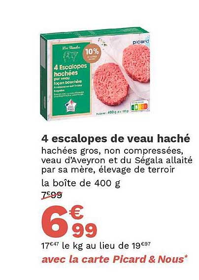 4 Escalopes De Veau Haché