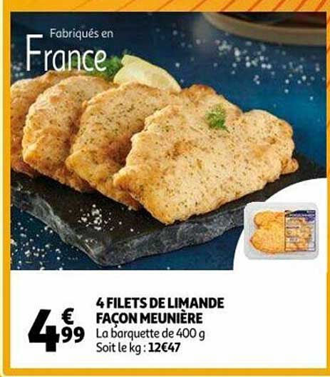 4 filets de limande façon meunière