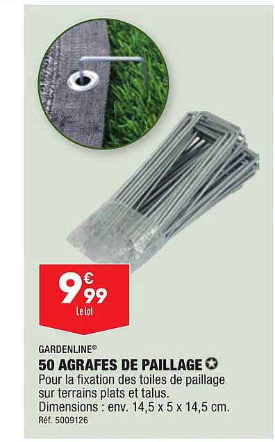 50 Agrafes De Paillage Gardenline