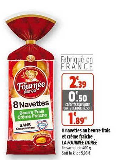 8 navettes au beurre frais e crème fraîche la fournée dorée