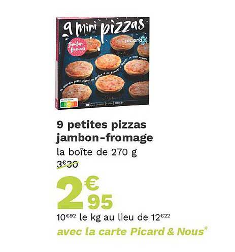 9 petites pizzas jambon-fromage