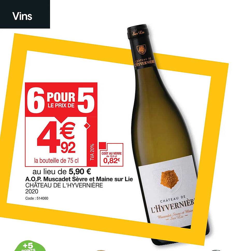 a.o.p. muscadet sèvre et maine sur lie château de l'hyvernière