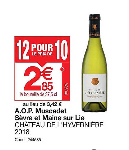 a.o.p. muscadet sèvre et maine sur lie château de l'hyvernière 2018